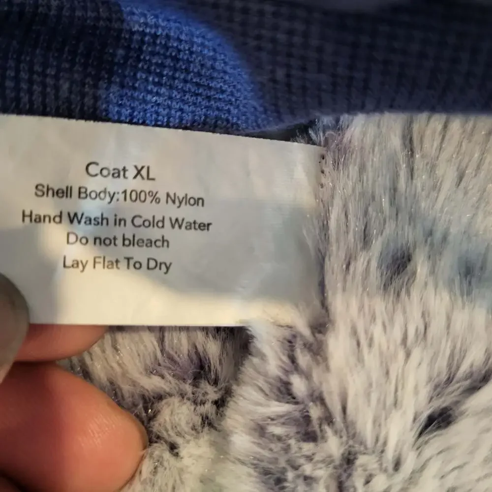 JOANN Quilted Dog Winter Coat with Faux Fur Lining, Size XL